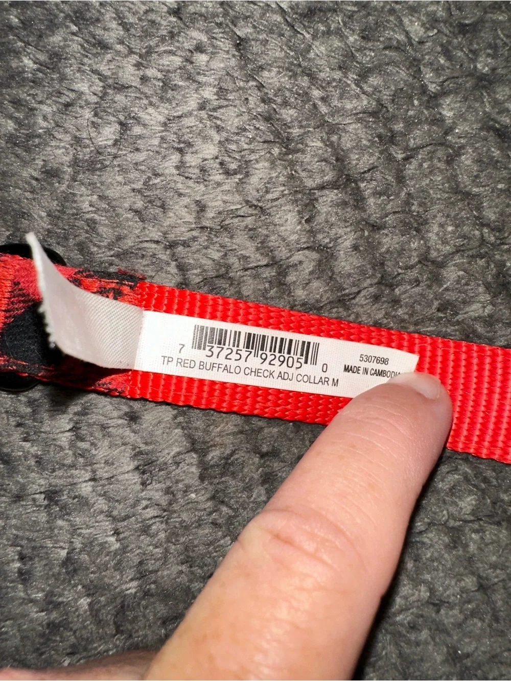 Top-Paw Red And Black Plaid Check Adjustable Collar Size Medium